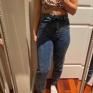 Super high rise ASOS acid wash mom denim